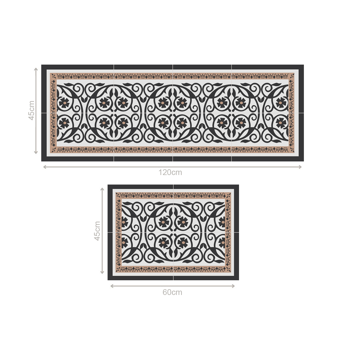 SET 2 ALFOMBRAS DE COCINA FLOR DE ATENAS - 4