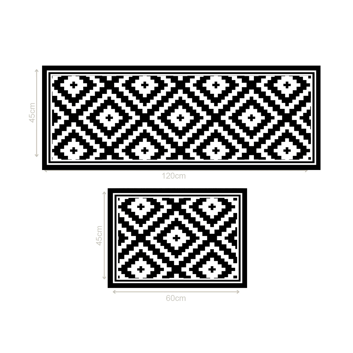 SET 2 ALFOMBRAS DE COCINA ROMBOS BLACK - 3
