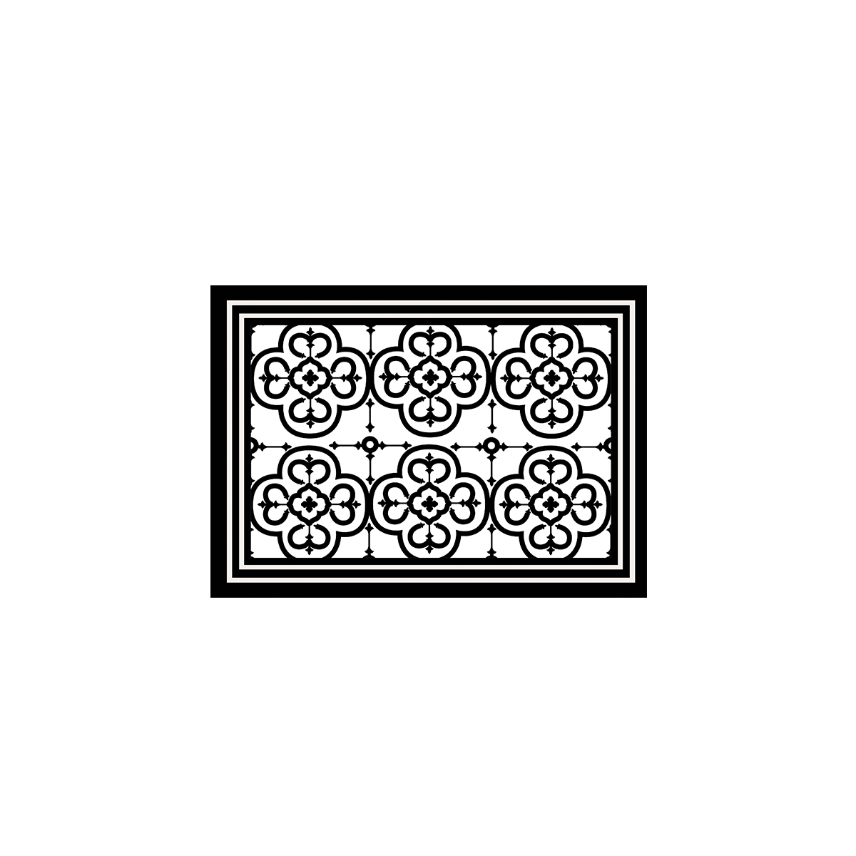 SET 2 ALFOMBRAS DE COCINA FLOR ARABE BLACK - 4