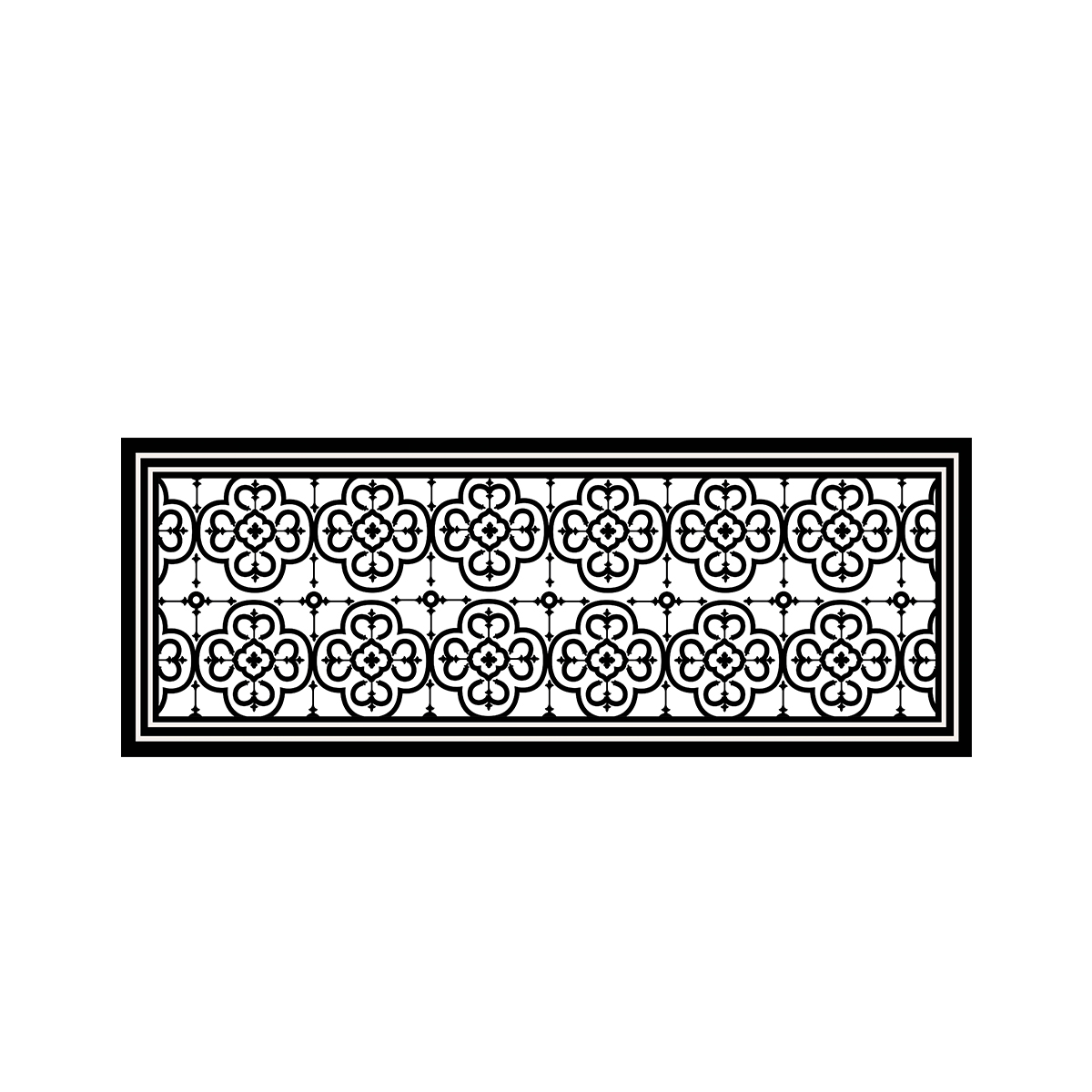 SET 2 ALFOMBRAS DE COCINA FLOR ARABE BLACK - 5