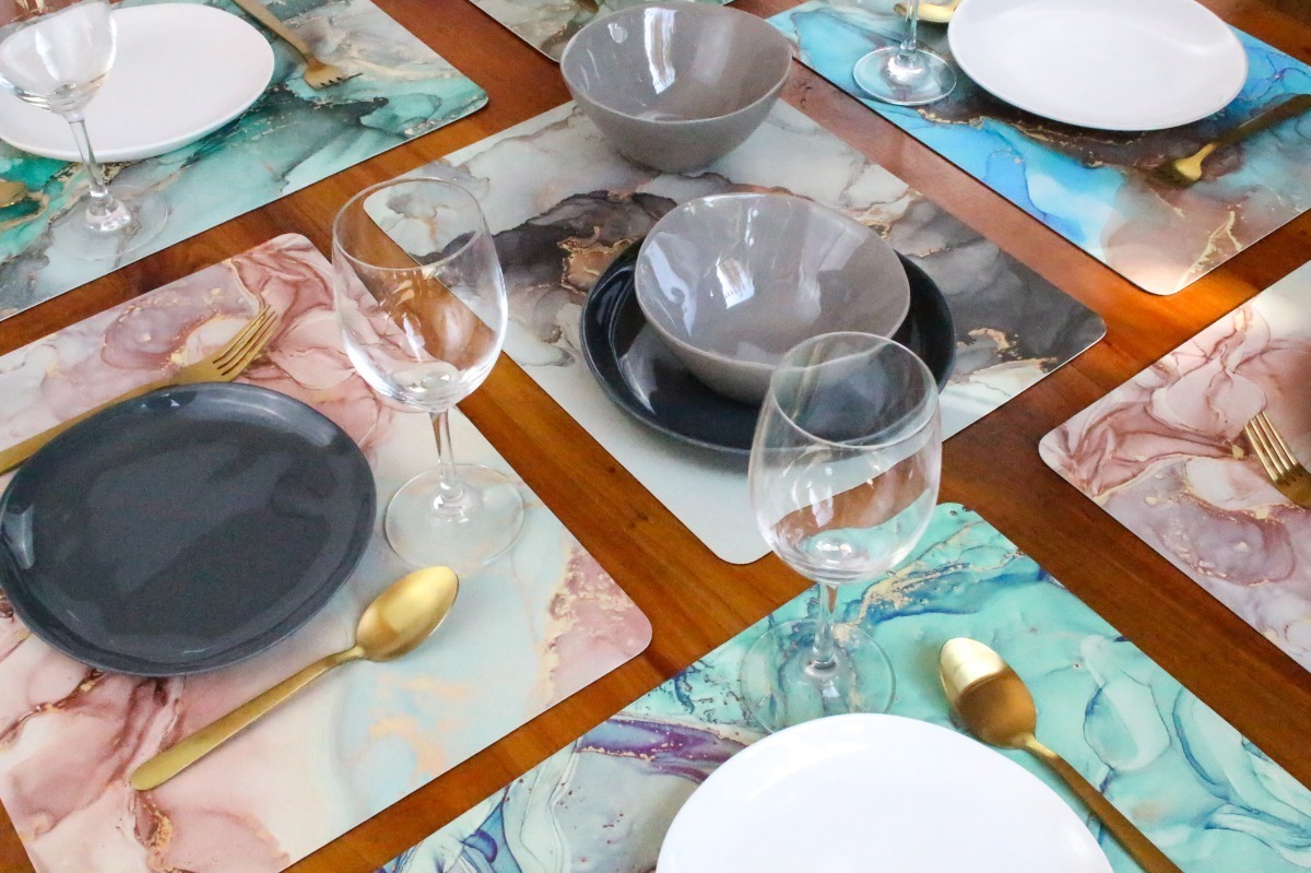 SET 6 INDIVIDUALES DE MESA MODELO MARMOL - 2