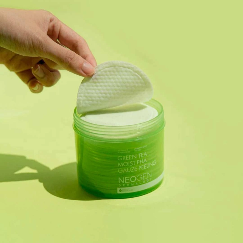 EXFOLIANTE ROSTRO NEOGEN GREEN TEA MOIST PHA GAUZE PEELING - 4