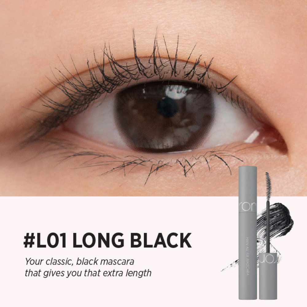 MÁSCARA PESTAÑAS ROM&ND HAN FIX L01 LONG BLACK - 3