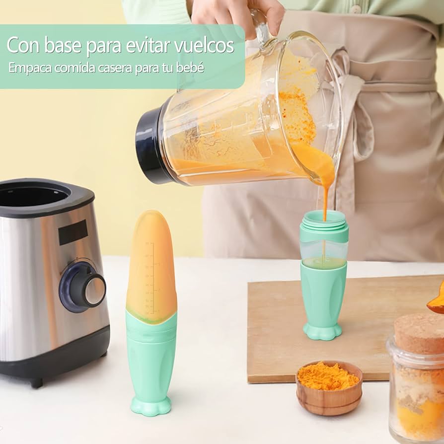 TETERO CUCHARA + CHUPO FRUTA VERDE CLARO - 1