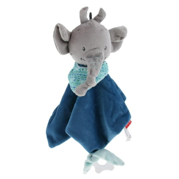 MANTA DE PELUCHE PARA BEBE AZUL ELEFANTE - NATHOEMY - 3