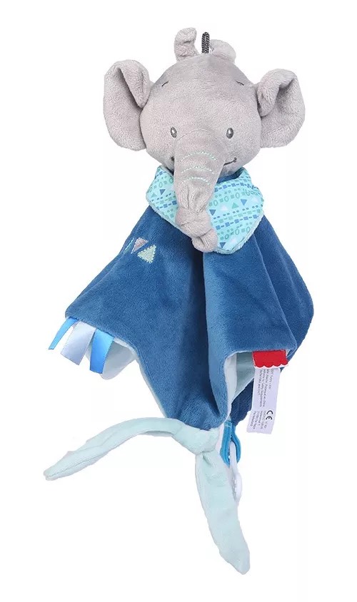 MANTA DE PELUCHE PARA BEBE AZUL ELEFANTE - NATHOEMY - 4