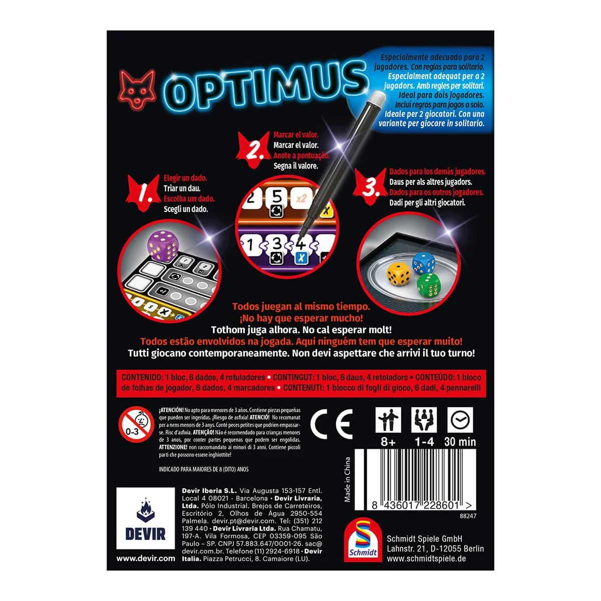 OPTIMUS - INGENIOSO JUEGO DE DADOS ROLL & WRITE - 3