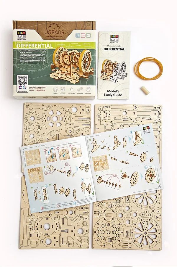 UGEARS DIFERENCIAL - MAQUETA MECANICA DE MADERA 3D - 6