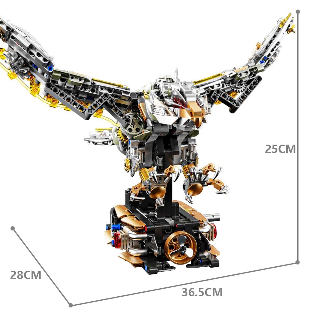 AGUILA MECANICA CREATIVA - BLOQUES DE CONSTRUCCION CON LUZ Y SOPORTE (13084) - 4
