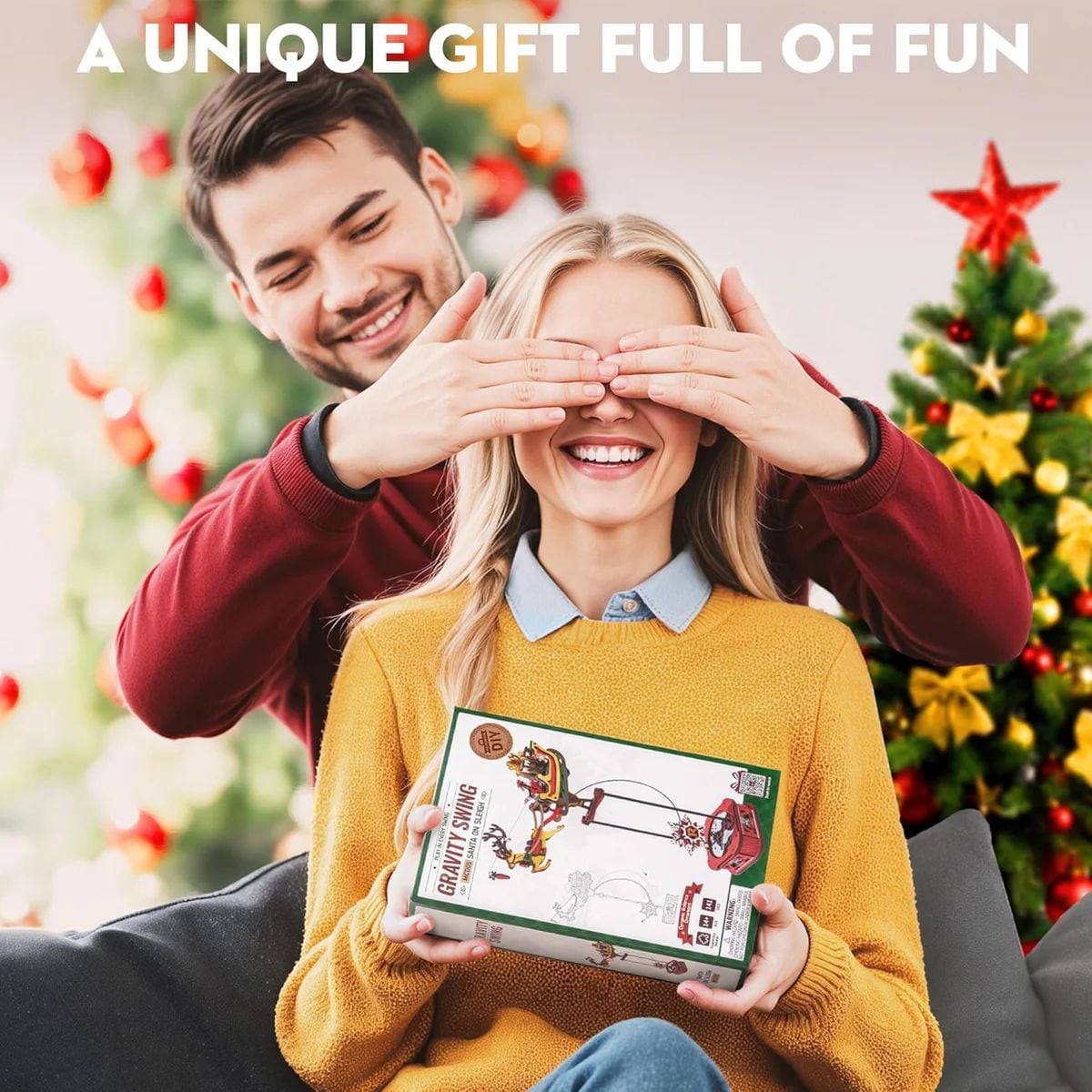 PAPA NOEL EN TRINEO - MAQUETA DE MADERA CON MOVIMIENTO (GRAVITY SWING) ROKR PUZZLE 3D MCD05 - 4