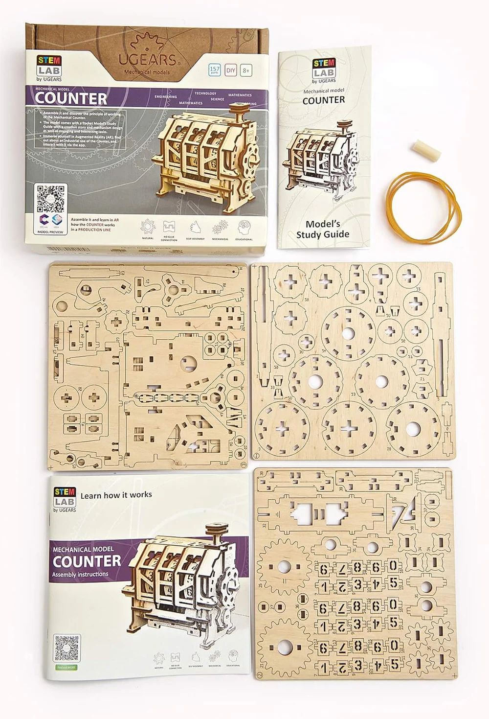 CONTADOR MECANICO (STEM LAB) - MAQUETA DE MADERA EDUCATIVA CON APP (UGEARS) - 7