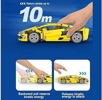 AUTO DEPORTIVO 'LIGHTNING' CON MOTOR A FRICCION - SET DE BLOQUES (CADA) - 1