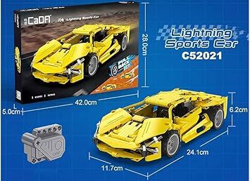 AUTO DEPORTIVO 'LIGHTNING' CON MOTOR A FRICCION - SET DE BLOQUES (CADA) - 3