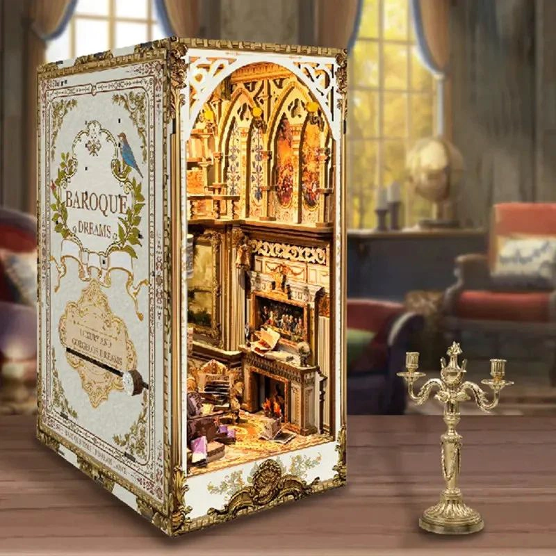 BOOKNOOK SUEÑOS BARROCOS - ELEGANTE SEPARADOR DE LIBROS 3D DIY CON LUZ LED (SQ21) - 4