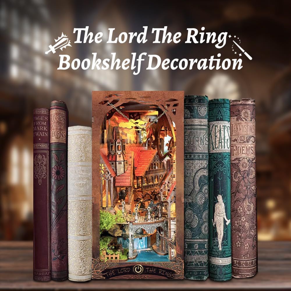 BOOKNOOK VALLE MAGICO DE ANILLOS - SEPARADOR DE LIBROS TEMATICA EL SEÑOR DE LOS ANILLOS (SQ05) - 3