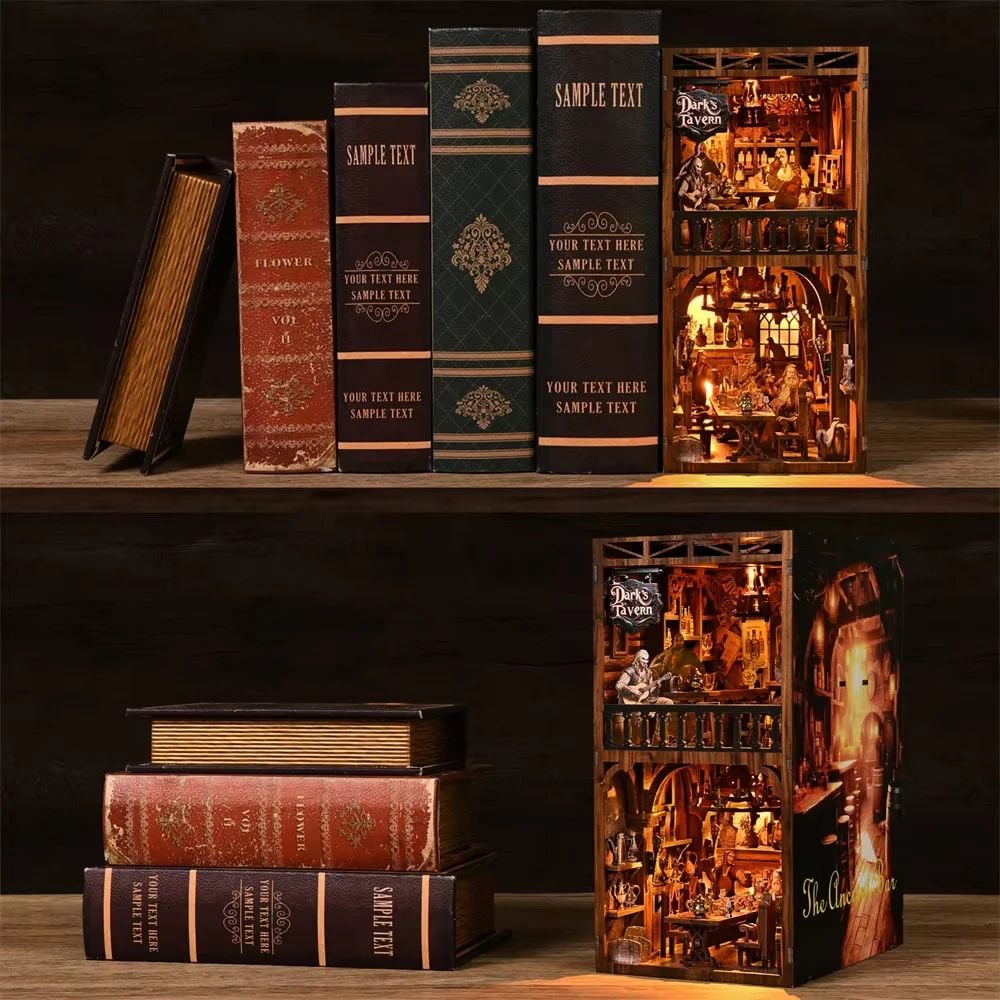 BOOK NOOK TABERNA OSCURA - DARK'S TAVERN DIORAMA 3D DIY CON LUZ (HAMAILEON YM08) - 1