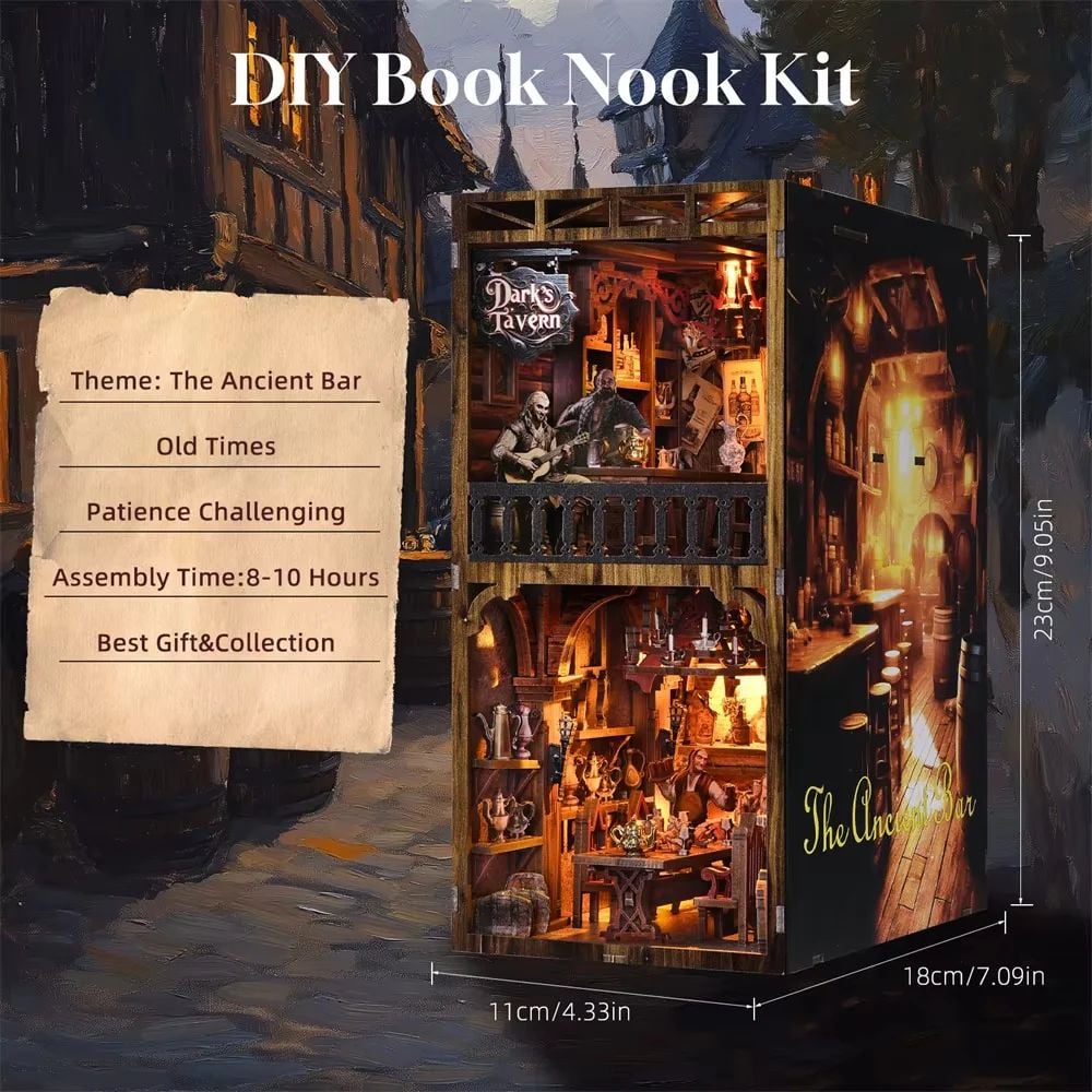 BOOK NOOK TABERNA OSCURA - DARK'S TAVERN DIORAMA 3D DIY CON LUZ (HAMAILEON YM08) - 2