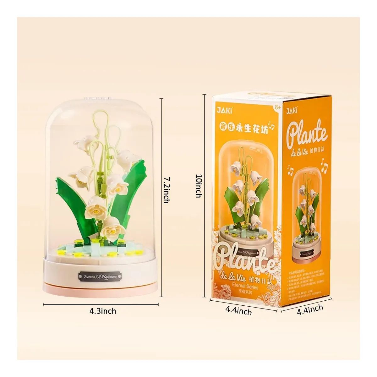LIRIO DEL VALLE ETERNO - KIT DE FLORES DE BLOQUES DIY BAJO CUPULA (MEEST) - 4