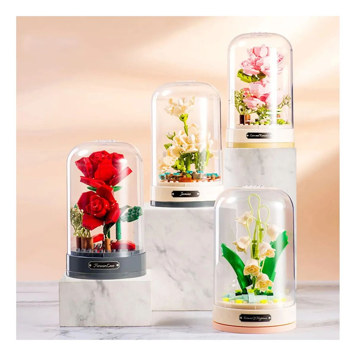 LIRIO DEL VALLE ETERNO - KIT DE FLORES DE BLOQUES DIY BAJO CUPULA (MEEST) - 5