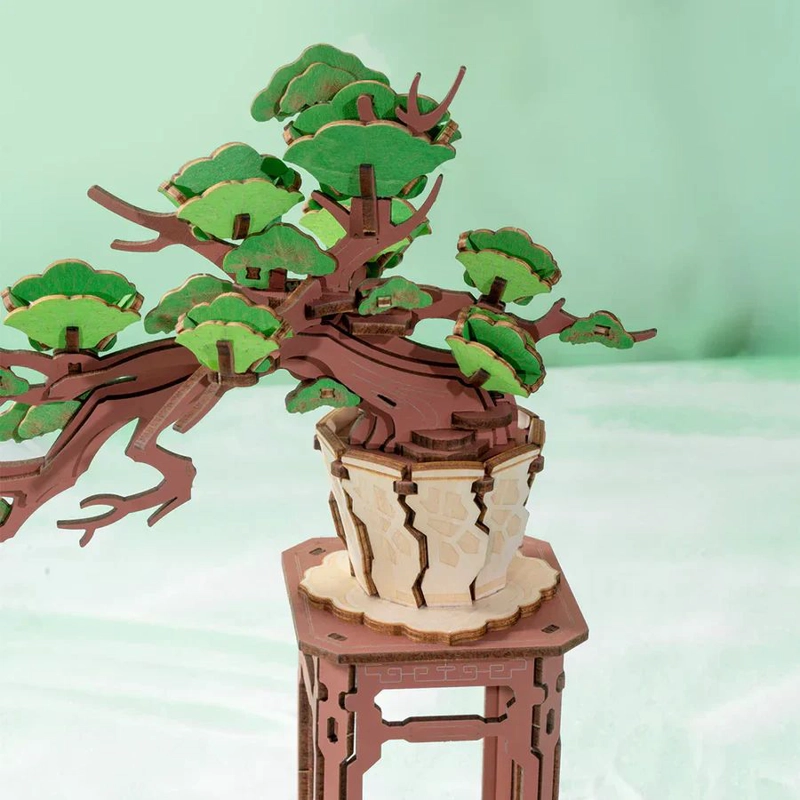 BONSAI DE PINO PERENNE - PUZZLE 3D DE MADERA PARA ARMAR (ROLIFE) - 1