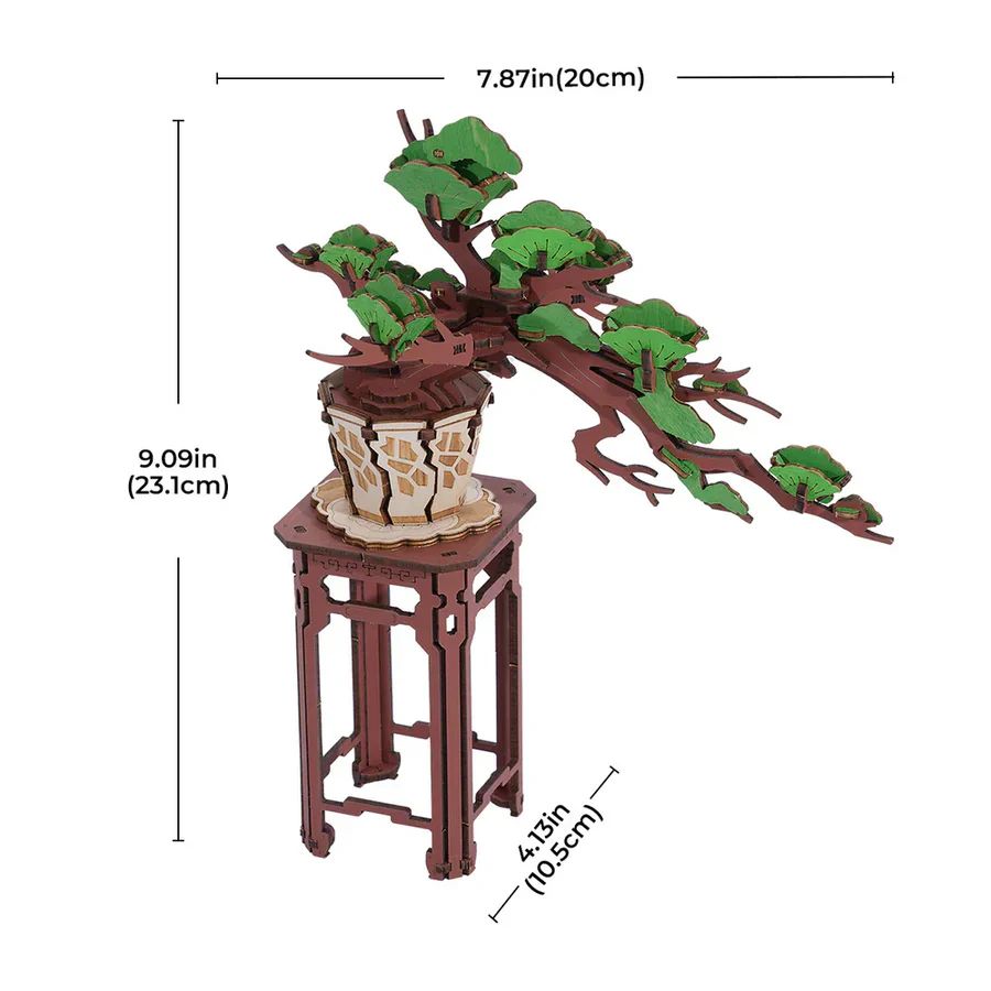 BONSAI DE PINO PERENNE - PUZZLE 3D DE MADERA PARA ARMAR (ROLIFE) - 2