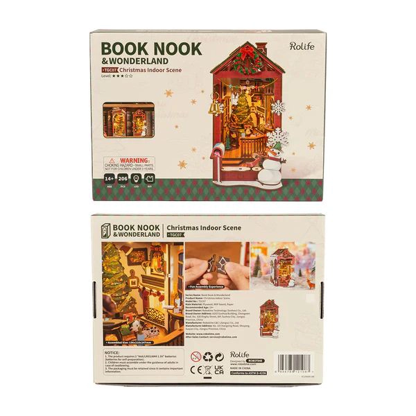 BOOK NOOK ESCENA NAVIDEÑA - CHRISTMAS INDOOR SCENE DIORAMA 3D DIY (ROLIFE) - 7