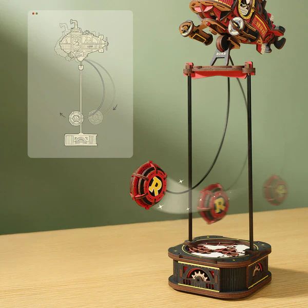 SUBMARINO PE NDULO CINE TICO - DEEP-SEA ADVENTURER JUGUETE DE EQUILIBRIO 3D DIY (ROKR) - 6