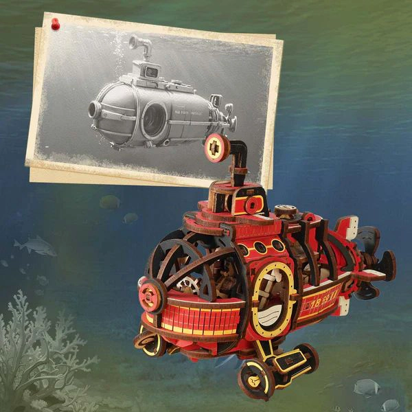 SUBMARINO PE NDULO CINE TICO - DEEP-SEA ADVENTURER JUGUETE DE EQUILIBRIO 3D DIY (ROKR) - 7
