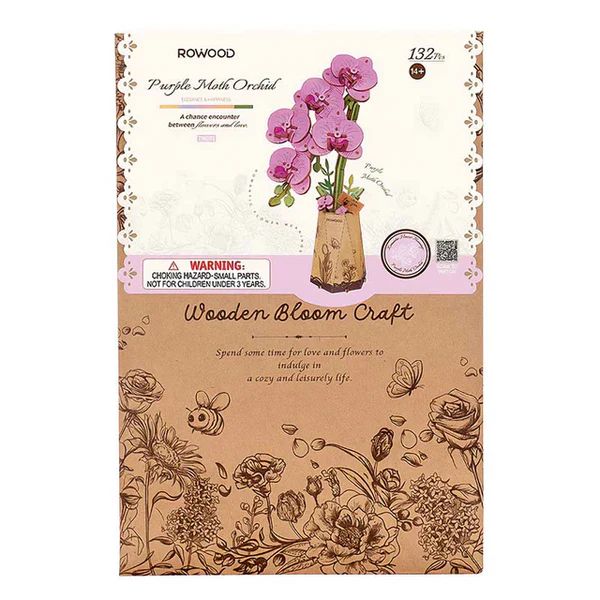 ORQUIDEA PURPURA PHALAENOPSIS - RAMO DE MADERA DIY DE ELEGANCIA ETERNA (ROLIFE) - 2
