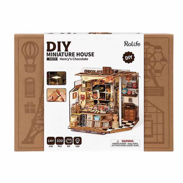 MINIATURA CHOCOLATERIA VINTAGE - HENRY'S CHOCOLATE SHOP DIY (ROLIFE) - 1