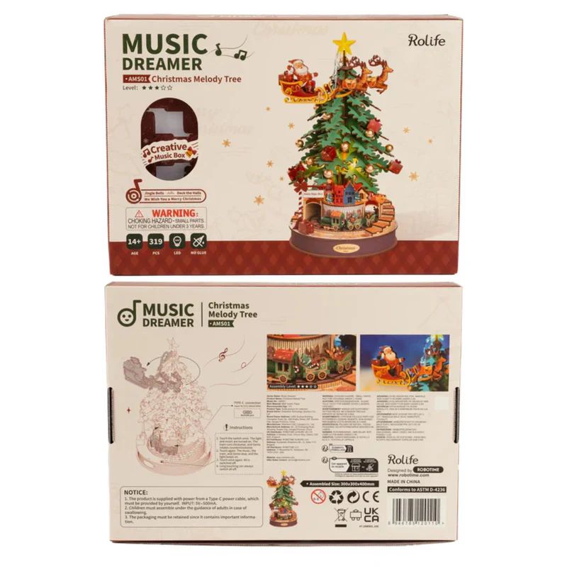 ARBOL DE NAVIDAD MUSICAL 3D - MINIATURA ARMABLE CHRISTMAS MELODY TREE (ROLIFE) - 7