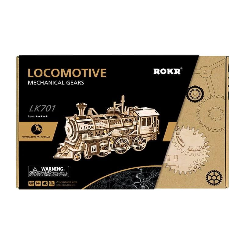 TREN LOCOMOTORA A VAPOR LK701 - MODELO MECANICO A CUERDA (ROKR) - 1
