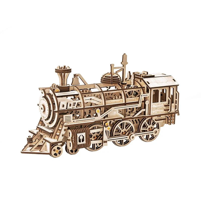 TREN LOCOMOTORA A VAPOR LK701 - MODELO MECANICO A CUERDA (ROKR) - 4