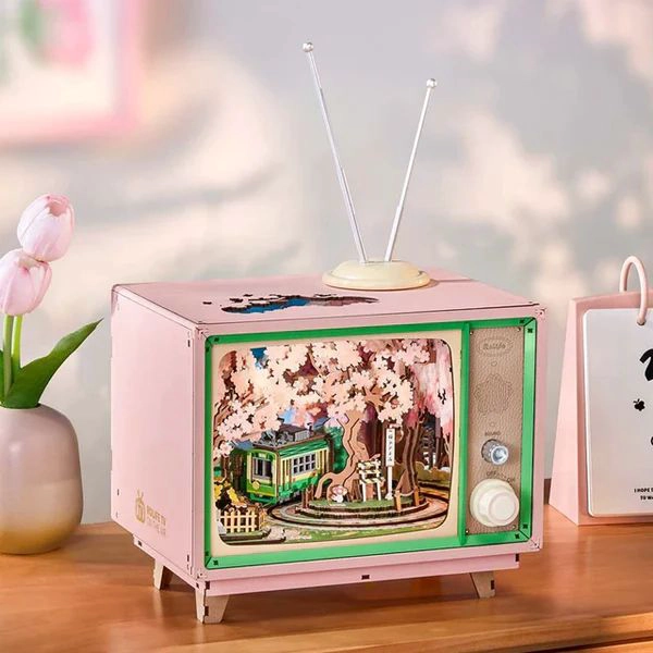 MUSIC BOX TV RETRO SAKURA DREAMY TOUR - CAJA MUSICAL DIY (ROLIFE AMT02) - 1