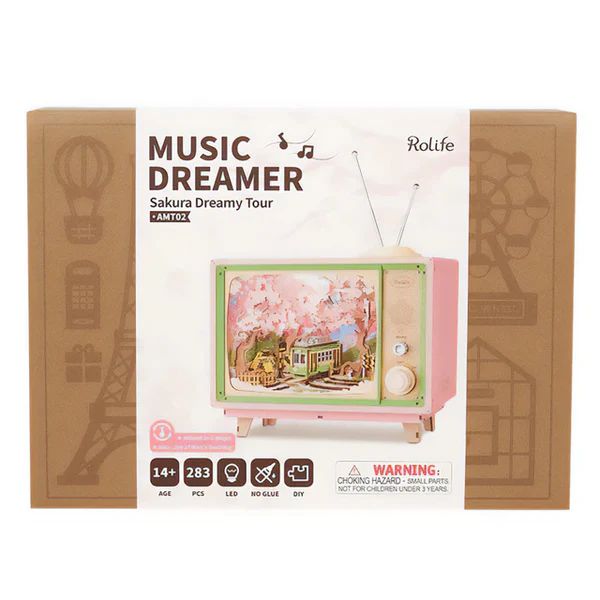 MUSIC BOX TV RETRO SAKURA DREAMY TOUR - CAJA MUSICAL DIY (ROLIFE AMT02) - 2
