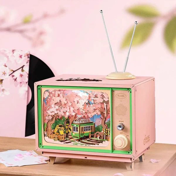 MUSIC BOX TV RETRO SAKURA DREAMY TOUR - CAJA MUSICAL DIY (ROLIFE AMT02) - 4