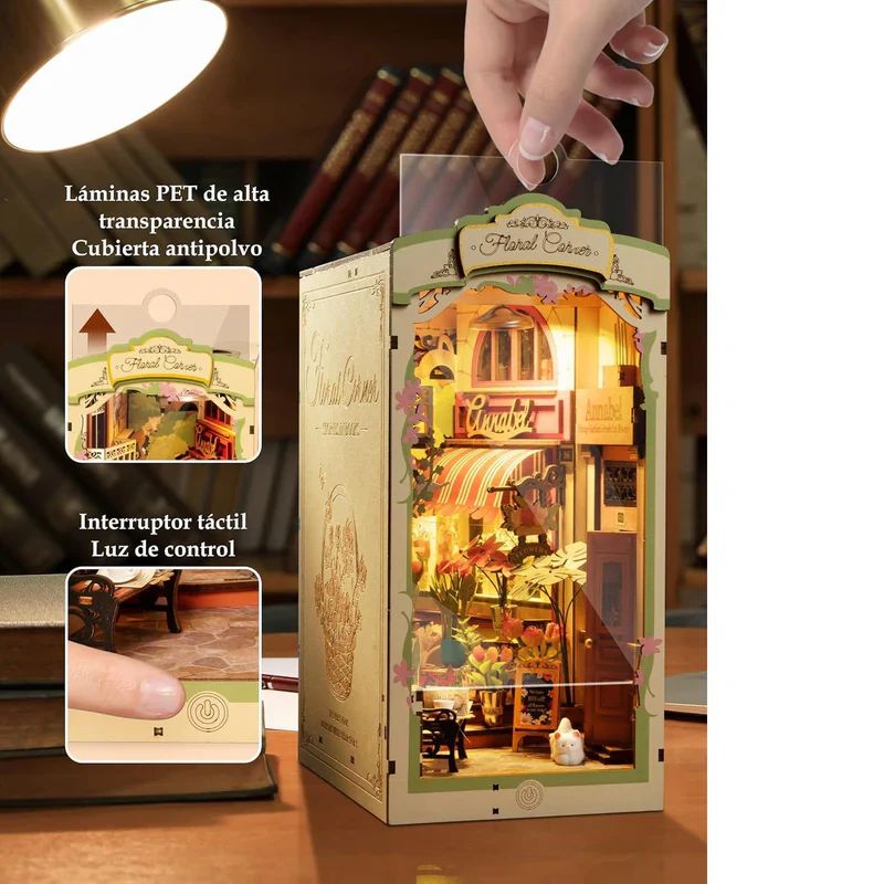 BOOKNOOK 3D 'FLORAL CORNER' - RINCON FLORAL PARA ARMAR CON LUZ TACTIL (ROLIFE) - 5