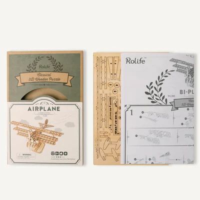 AVION TRIPLANO DE LA 1ª GUER.. MUNDIAL - PUZZLE 3D DE MADERA (ROBOTIME) - 1