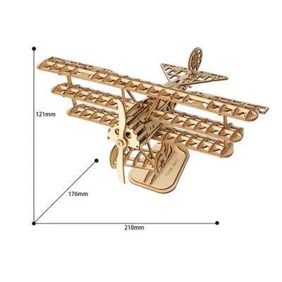 AVION TRIPLANO DE LA 1ª GUER.. MUNDIAL - PUZZLE 3D DE MADERA (ROBOTIME) - 3