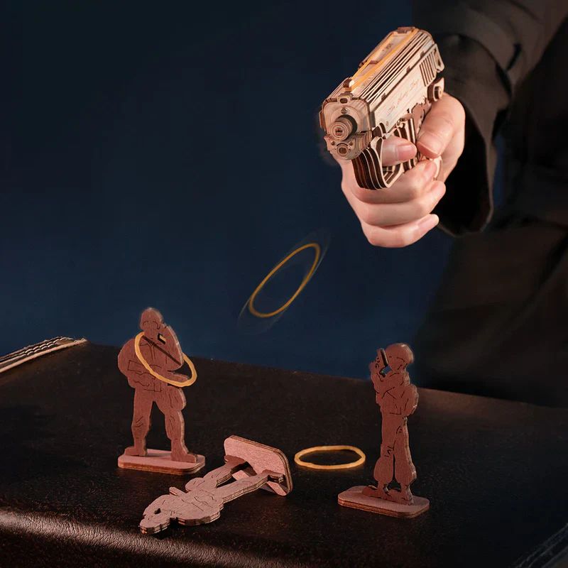 PISTOLA DE MADERA 'MINI GUN' - PUZZLE 3D PARA ARMAR (ROKR) - 2