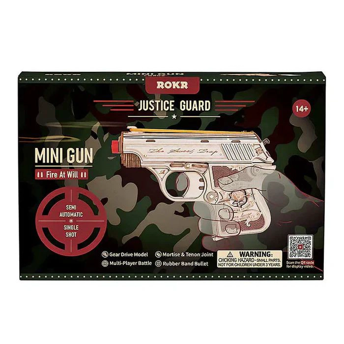 PISTOLA DE MADERA 'MINI GUN' - PUZZLE 3D PARA ARMAR (ROKR) - 3