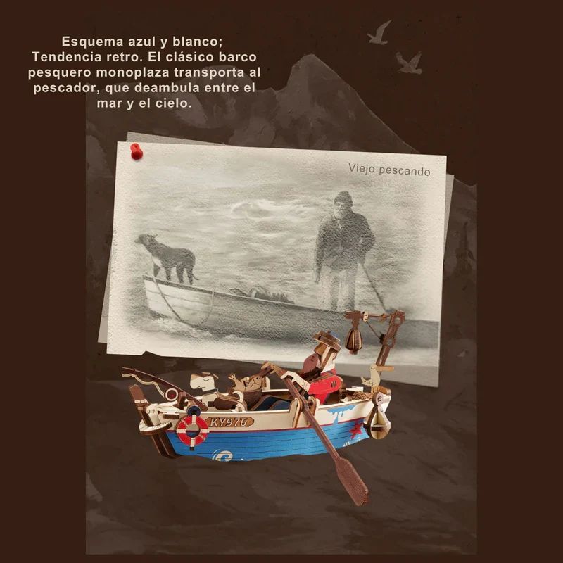 PUZZLE 3D PE NDULO 'OCEAN FISHER' - MAQUETA CINE TICA PARA ARMAR (ROKR) - 2