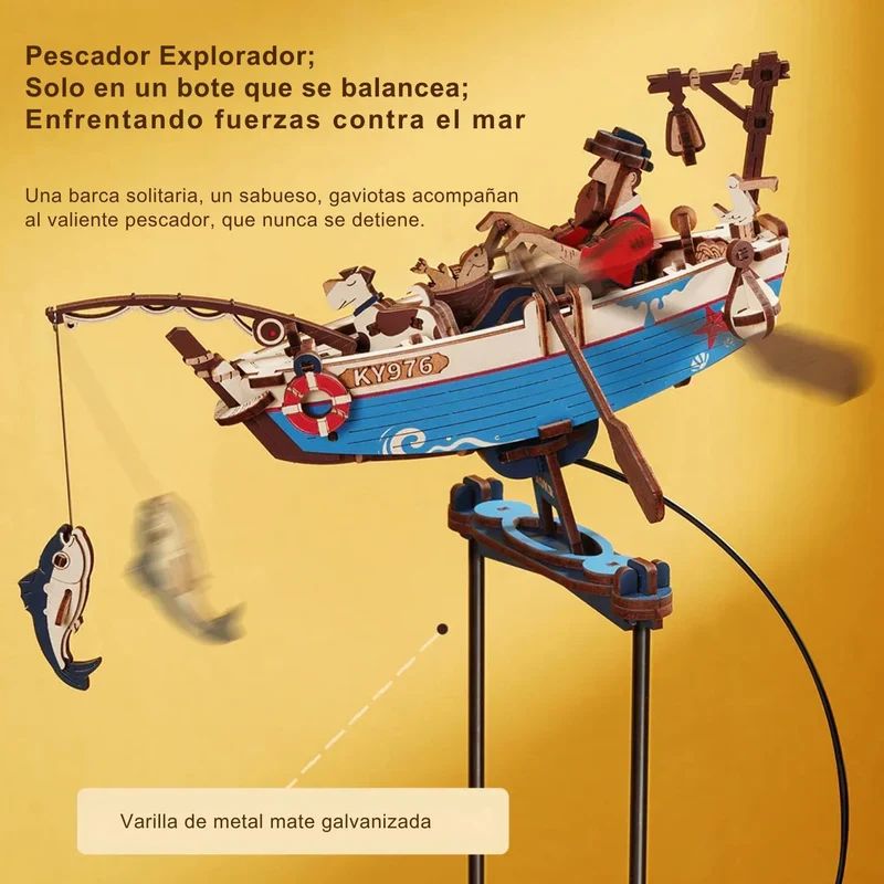 PUZZLE 3D PE NDULO 'OCEAN FISHER' - MAQUETA CINE TICA PARA ARMAR (ROKR) - 3