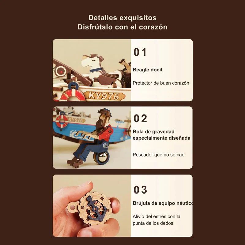 PUZZLE 3D PE NDULO 'OCEAN FISHER' - MAQUETA CINE TICA PARA ARMAR (ROKR) - 4