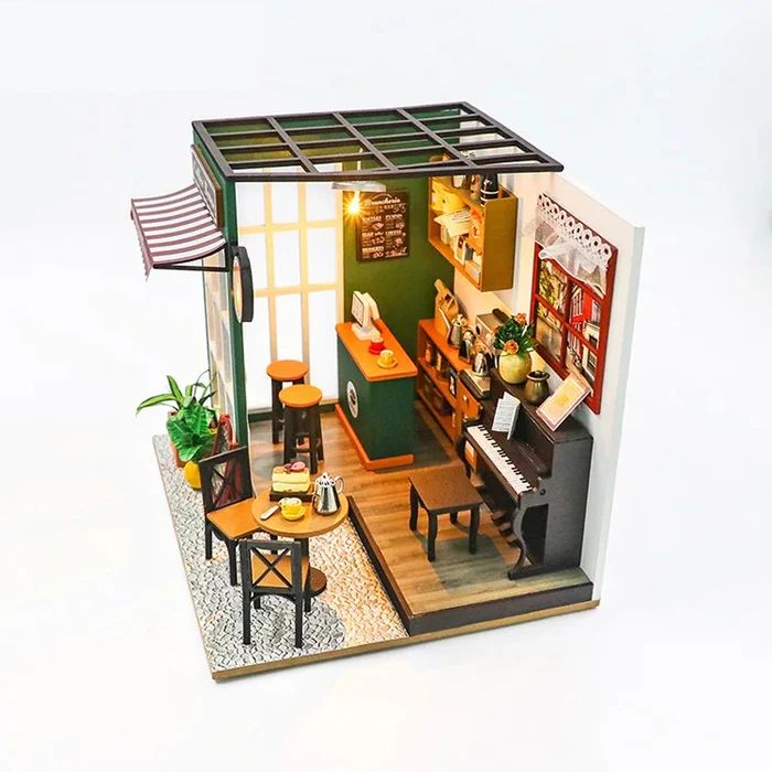 CASITA MINIATURA 'AFTERNOON CAFE ' – KIT DIY CON LUCES LED Y ESTILO ACOGEDOR PC2311 - 4