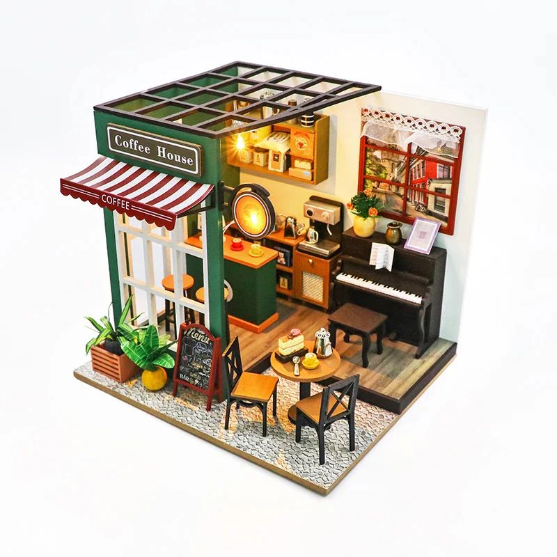 CASITA MINIATURA 'AFTERNOON CAFE ' – KIT DIY CON LUCES LED Y ESTILO ACOGEDOR PC2311 - 6