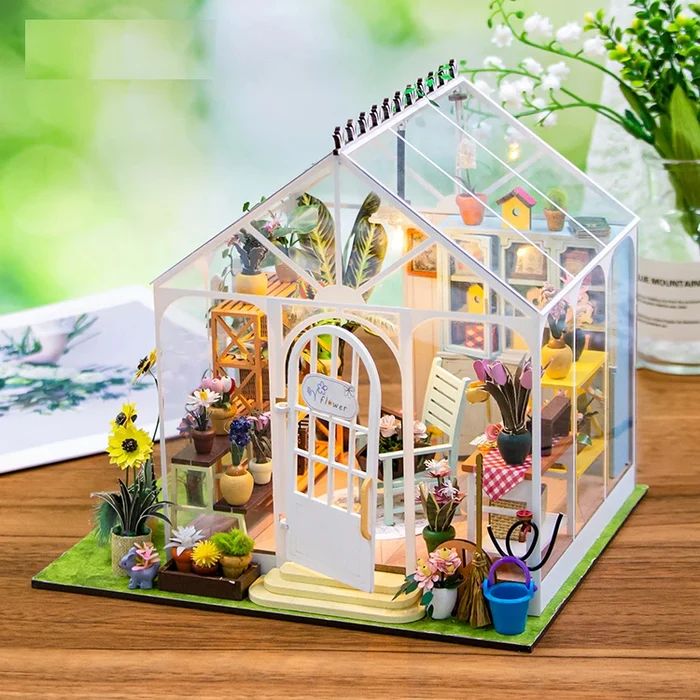CASITA MINIATURA 'SUNSHINE FLOWER'– KIT DIY DE INVERNADERO CON LUCES LED M2421 - 1