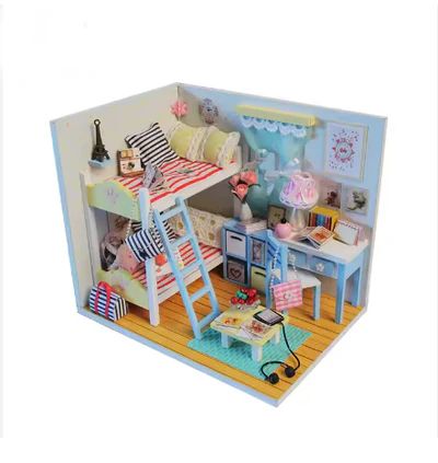 CASITA MINIATURA 'YOUTH EVER' – KIT DIY CON LUCES LED Y VITRINA PROTECTORA D014 - 4