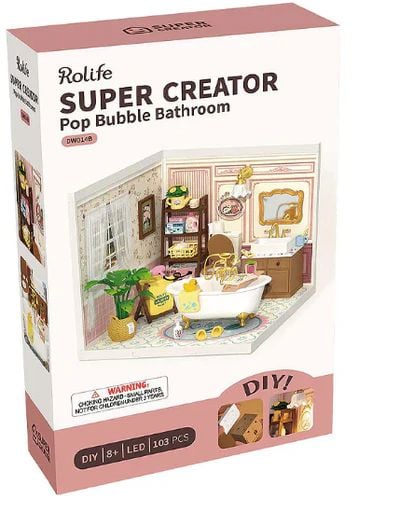 SUPER CREATORCASA EN MINIATURA PARA ARMAR - SUPER CREATOR BAÑO BUBBLE BATHROOM DW014 - 1