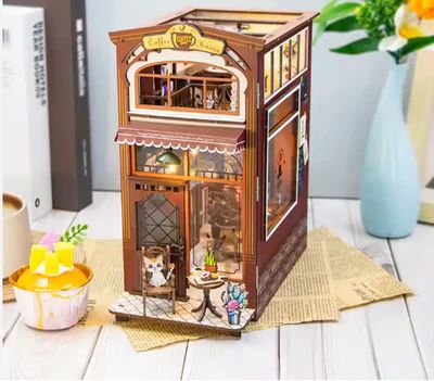 LIBRERIA Y CAFETERIA DE GATOS - SEPARADOR DE LIBROS ARMABLE - M2411 - 4